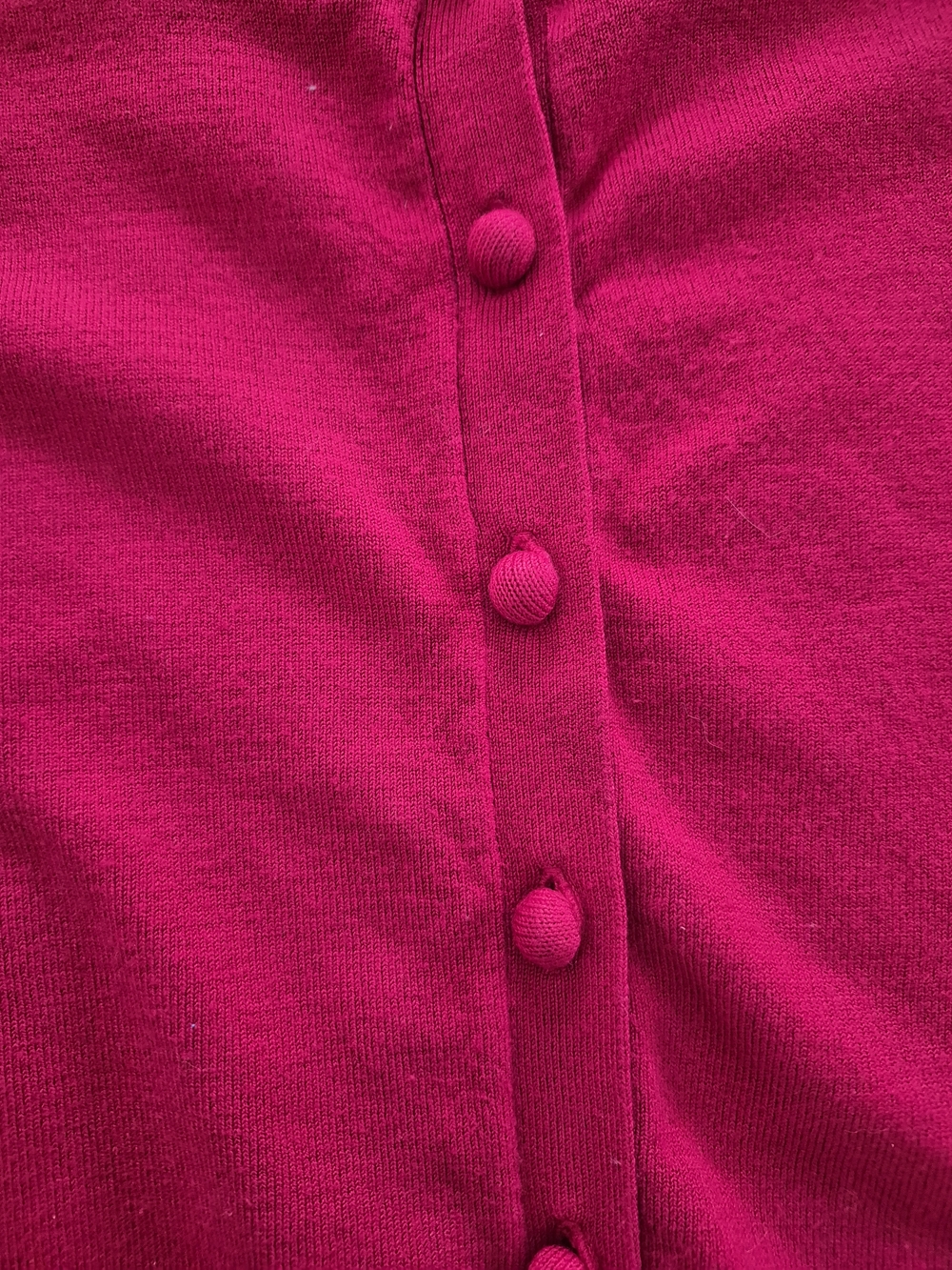JACOB Red Cardigan M Sheer Trim Soft Girl Chic Model Off Duty Y2K Aesthetic - Picture 5 of 8